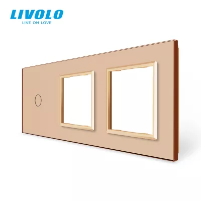LIVOLO 3-AS EZÜST KRISTÁLY ÜVEG KERE 1 KAPCSOLÓHOZ +2 DUGALJHOZ !