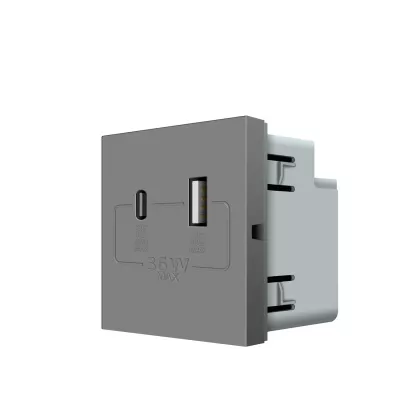 LIVOLO TÖLTŐ QC-PD 36W USB A+C EZÜST