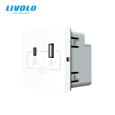 LIVOLO TÖLTŐ QC-PD 36W USB A+C FEHÉR