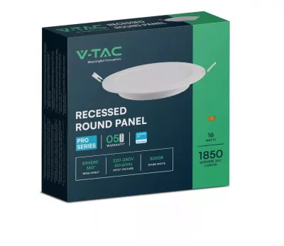 LED PANEL  18W KEREK SÜLLY 4000K 78651 IP20 230V 1850LM VT-61018