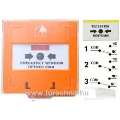 Kézi jelzésadó SCP-100-OR RWA rendsz visszaállítható 3A / 125V AC
