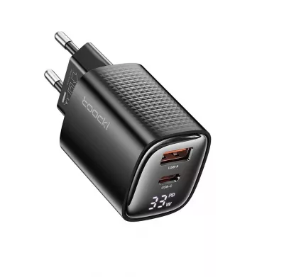 USB+USB C 33W GYORSTÖLTŐ TOOCKI@ TCT33A-XRB01