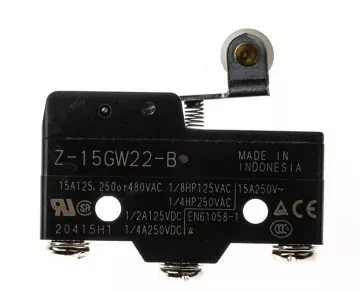 OMRON VÉGÁLLÁSKAPCSOLÓ 250V 15A GÖRGŐKAROS