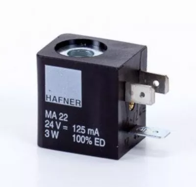MÁGNESTEKERCS 24VDC/3W 22mm HAFNER CSATLAKÓZÓ NÉLKÜL! (ST22E1N)
