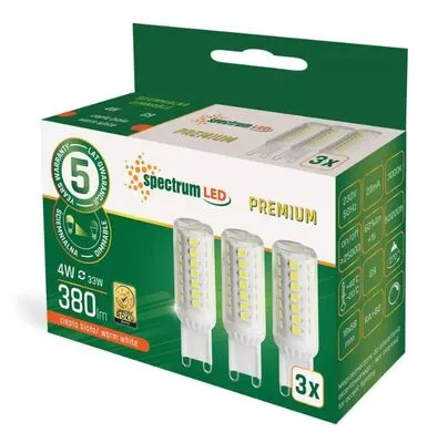 LED G9 4W 4000K 3dbACK DIMM@ LED G9 230V 4W SMD NW DIMM 3-PACK