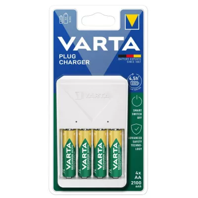 VARTA AKKUTÖLTŐ  + 4db AA 2100mA Plug Charger töltő  + 4db AA 2100mA