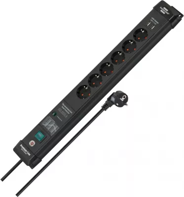 ELOSZTÓ 6-OS 3M KAPCS. 2XUSB TÚLFESZ H05VV-F 3G1,5 TÚLFESZ.VÉDELEM 60000A