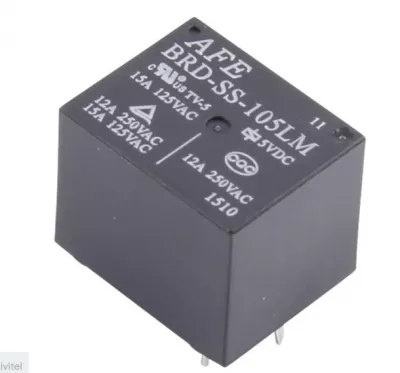 RELÉ 12V/DC 15A 1 ZÁRÓ AFE BRD-SS-112LM Nyák relé 12 V/DC