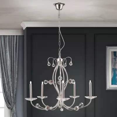 MOLECZ LU 2366/5 satin csillár (inkl. 5xG9/40W)