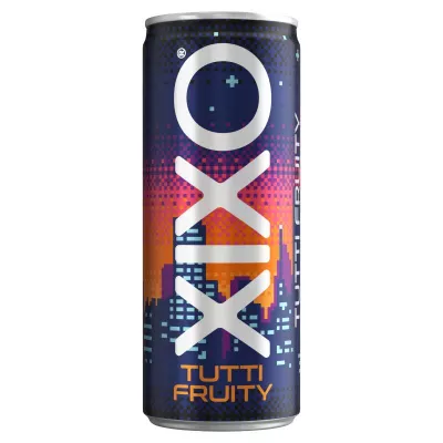 XIXO tutti fruity tuttifruttiízű koffeinmentes, szénsavas üdítőital 250ml