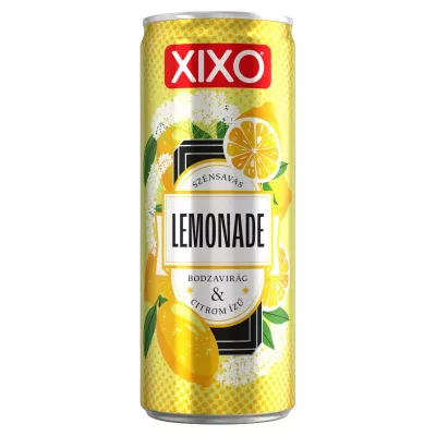 XIXO lemonade bodzavirág- és citromízű koffeinmentes, szénsavas üdítőital 250ml