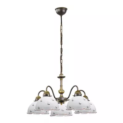 KOLARZ NONNA csillár 5X75W E27 Piros virágos motívummal