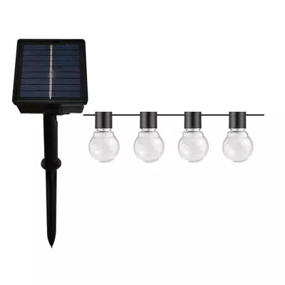 NAPELEMES LED FÉNYFŰZÉR 3,7V 0,5Ah 20DB ÁTLÁTSZÓ GÖMB 7M BETÁP IP65