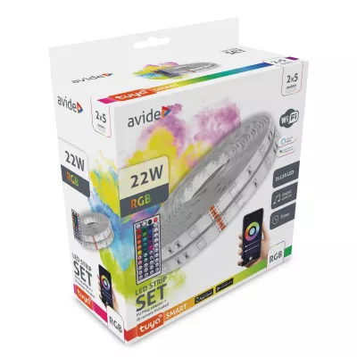 LED SZALAG SZETT 10M RGB+ADAPTER+TÁV SMART WI-FI