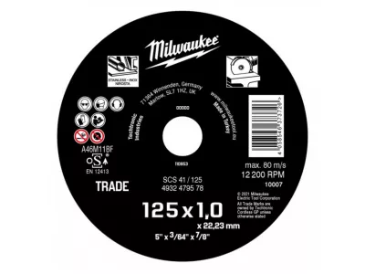 MILWAUKEE vágókorong 125x1,0mm fémhez, ECO SCS41 125x1.0mm