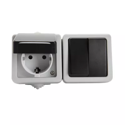 TEKNO CSILLÁRKAPCSOLÓ+SCHUKO ALJZAT ÉRINTKEZÉS VÉDELEMMEL IP54