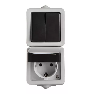 TEKNO CSILLÁRKAPCSOLÓ+SCHUKO ALJZAT ÉRINTKEZÉS VÉDELEMMEL IP54