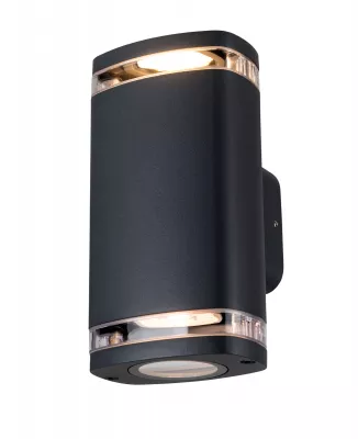 KÜLTÉRI FALI 220-240V AC 2XGU10 IP54 FEKETE
