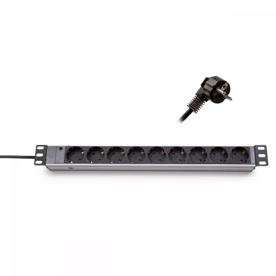 Rack szekrény elosztópanel 9x250v16A