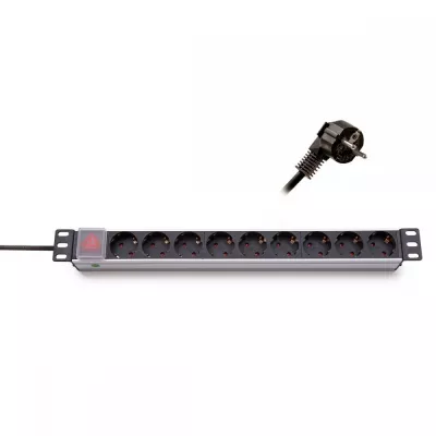 Rack 19  elosztópanel 9x230V16A