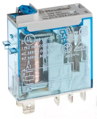 RELÉ FINDER 24V/DC 10/16A 5P 1CO