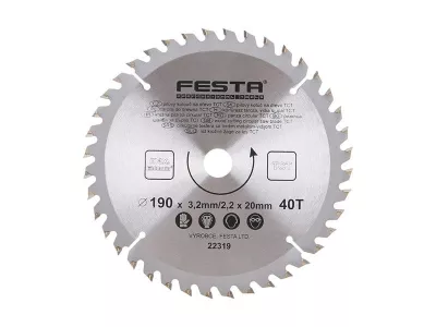 FESTA FŰRÉSZTÁRCSA 190x20x2,2mm/40T@ FÁHOZ