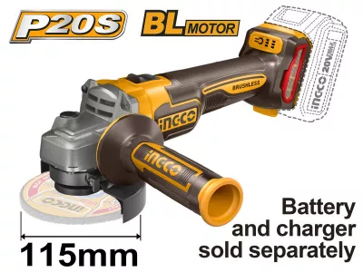 INGCO AKKUS SAROKCSISZOLÓ 20V @ 125mm SZÉNKEFE NÉLKÜLI 20V