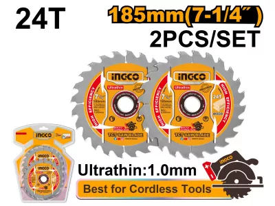INGCO FŰRÉSZTÁRCSA 185x20x1,0mm/2 FÁHOZ 2db/csomag
