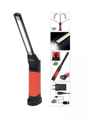YATO AKKUS SZERELŐ LED LÁMPA @ 5W+3W ZSEBLÁMPA