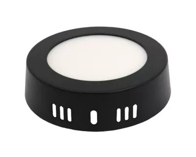 MIDEA LED panel kerek fekete 6W 3000/4000/6000K 320lm falon kívüli, anyaga: alumínium