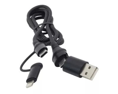 USB-A USB-C töltőkábel fekete 1m@