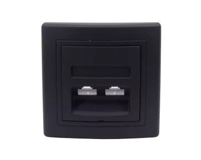 MV5 kettős RJ45-ös aljzat fekete