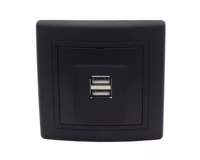 MV5 USB töltő aljzat dupla 2.1a fekete