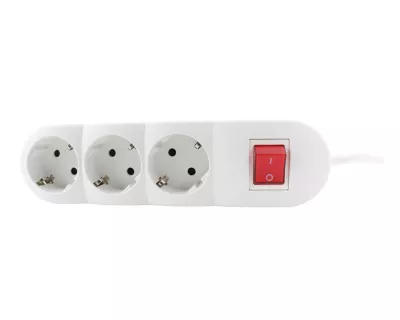Elosztó 3-as 1,5m vezeték kapcsolóval fehér H005VV-F 3x1,5mm2