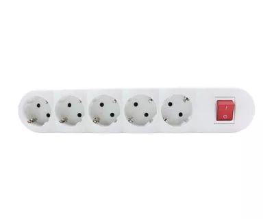 Elosztó 5-ös 1,5m vezeték kapcsolóval fehér H005VV-F 3x1,5mm2