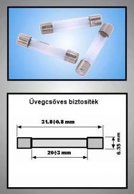 ÜVEGCSÖVES BIZT.6x32mm 5.0A LASSÚ