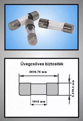 ÜVEGCSÖVES BIZT. 5x20mm 12A GYORS Biztosíték 12A 5x20mm gyors 250V