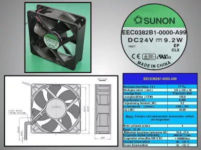 VENTILÁTOR 24V 120X120X38mm EEC0382B1-A99