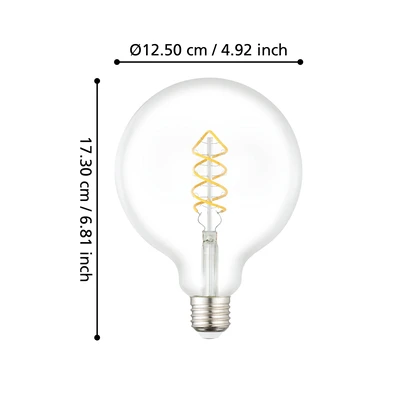 LED FÉNYF E27 G125 7,5W 2700K 806LM@