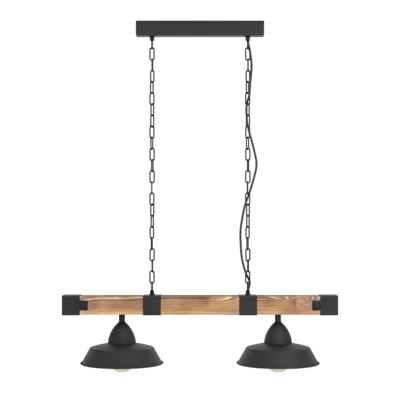 OLDBURY függeszték E27 2x60W fekete/barna@ 49684 helyett