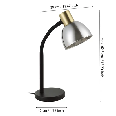 MACERE Asztali E14 25W fk/s.réz/fk-@