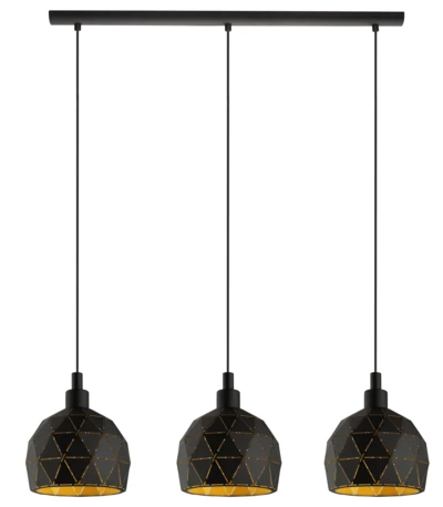 ROCCAFORTE Függ.E14 3x40W fekete/ar